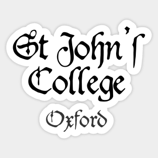 Oxford St John's College Medieval University Sticker